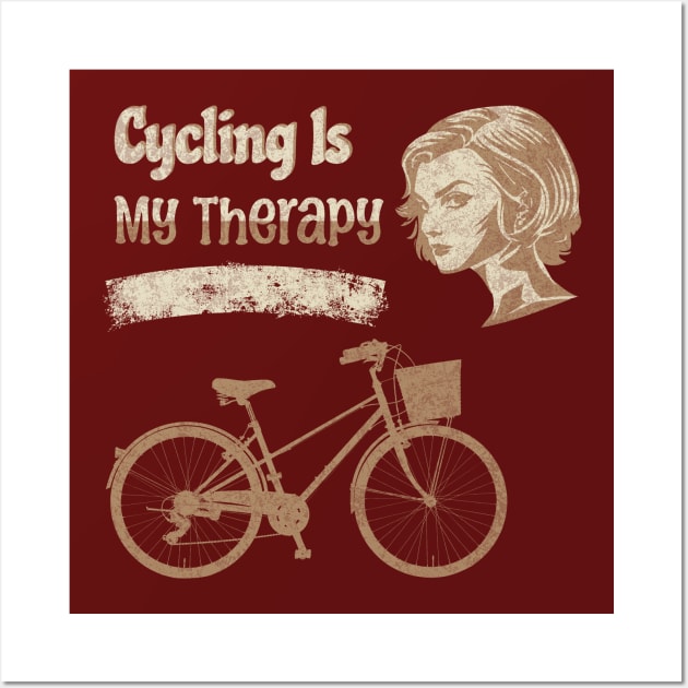 Cycling Therapy Woman T-shirt Wall Art by With Own Style